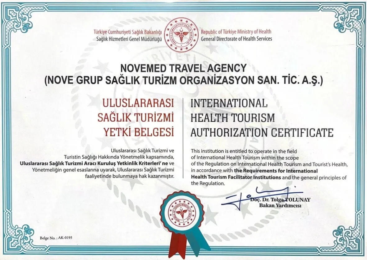 Novemed-International-Health-Tourism-Authorization-Certificate